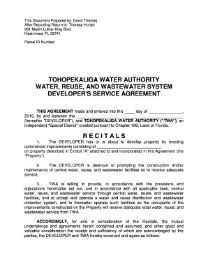 Fillable Online Tohopekaliga Water Authority Water Reuse And