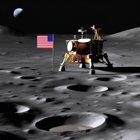 premium ai image american spacecraft landing   moon