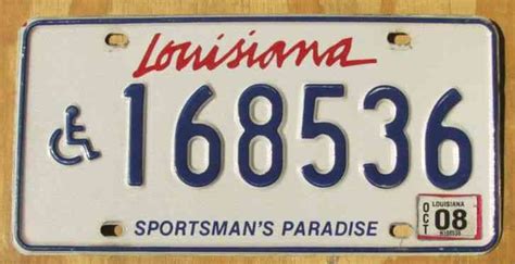 Louisiana Wheelchair Handicap License Plate 2008 168536