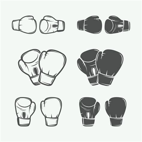 Boxing gloves in vintage style. Vector illustration 22201331 Vector Art ...