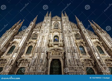 Milan Cathedral or Duomo Di Milano at Night, Italy Stock Image - Image ...