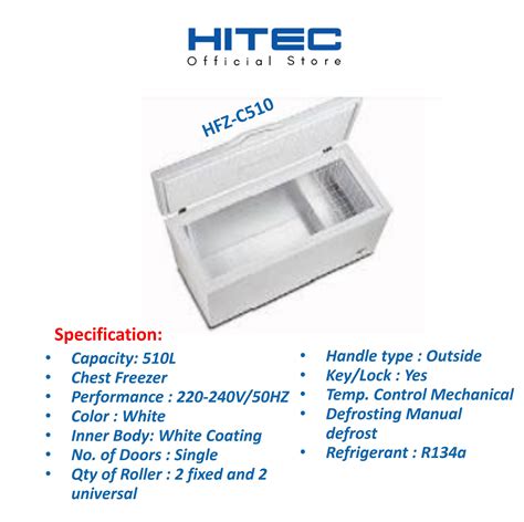 HITEC Chest Freezer 510L HFZ C510 Hitec