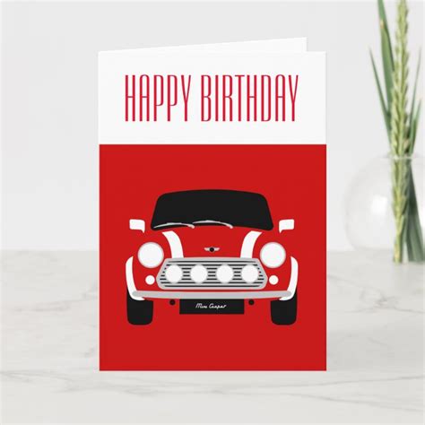 Red Classic Mini Cooper Card Zazzle