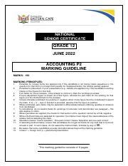 ACCOUNTING P2 MEMO GR12 P2 JUNE 2022 English Final Pdf NATIONAL