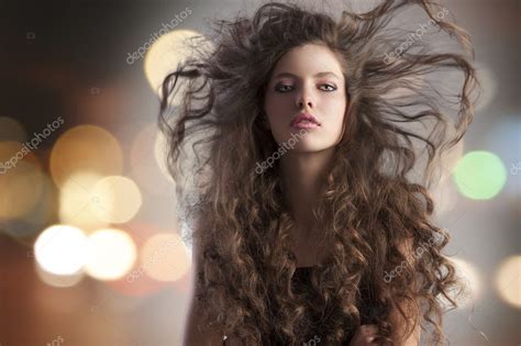 Alluring Brunette And City Lights Stock Photo Carlodapino