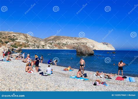 Aphrodite Beach, Cyprus editorial stock photo. Image of rock - 152057968