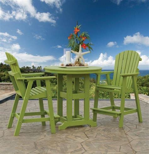 Amish Poly Wood Elite Comfo Back Outdoor Bar Stool Outdoor Outdoor Bar Stools Outdoor Pub Table