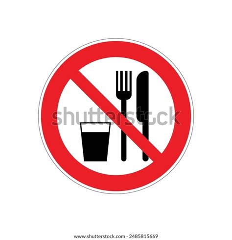 Do Not Eat Drink Sign No Stock Vector Royalty Free 2485815669