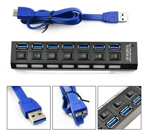 Usb Hub Puertos De Alta Velocidad Con Indicador Led Cuotas Sin