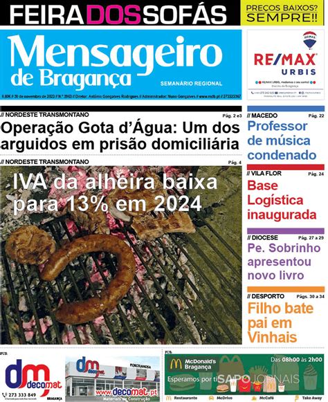 Mensageiro De Bragan A Nov Jornais E Revistas Sapo Pt