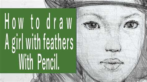 How To Draw A Girl With Feathers With Pencil Youtube