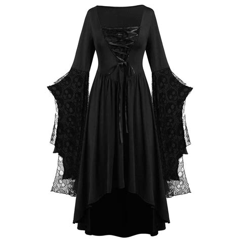 nerohusy Womens Halloween Costumes 2025 Butterfly Sleeve Witch Dress