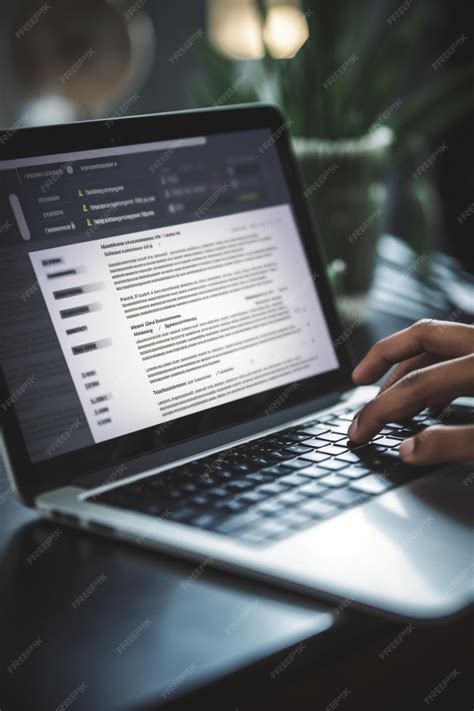 Premium Photo | A person typing on a laptop with a document open to a