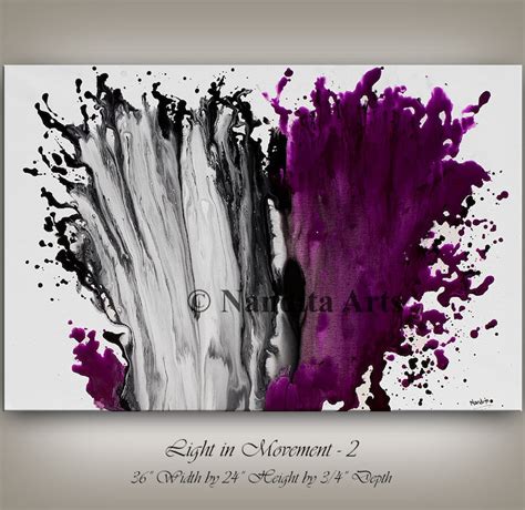 Magenta Painting 36 X 24 Acrylic Painting Canvas Art Abstract Etsy