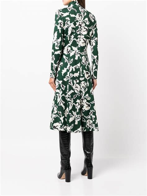 Tanya Taylor Thea Floral Print Midi Dress In 绿色 Modesens