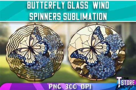 Butterflies Stained Glass Wind Spinners Graphic By The T Store Design