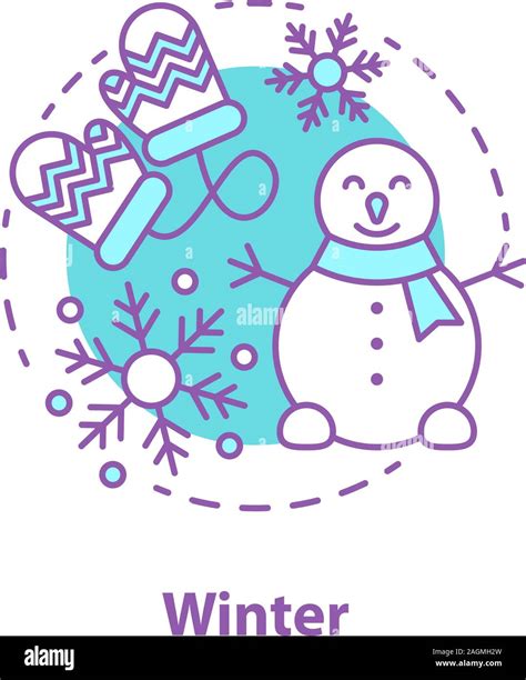 Winter season concept icon. Snowy weather idea thin line illustration ...