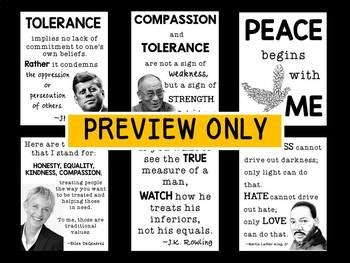 Tolerance Posters by Lisa Battista's Classroom | TPT