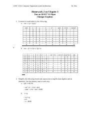 HW 2 Doc COSC 3332 Computer Organization And Architecture Dr Zhu