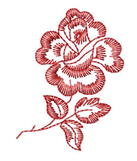 ABC Designs Redwork Floral Machine Embroidery Designs Set For 4 X4