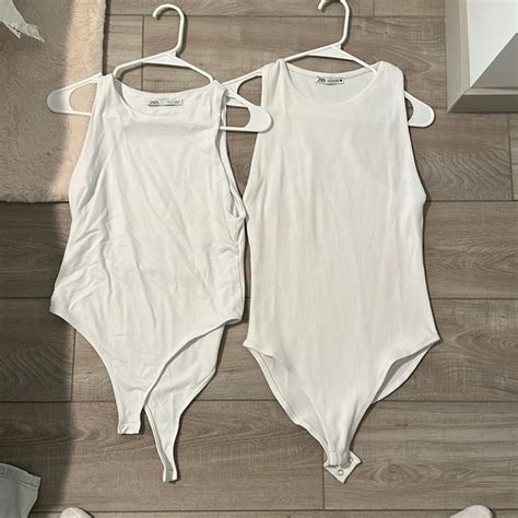 Zara Tops For Zara White Body Suits Poshmark