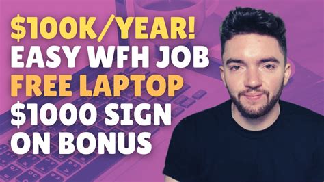 100K YEAR Easy Work From Home Job FREE LAPTOP Provided 1000 SIGN ON