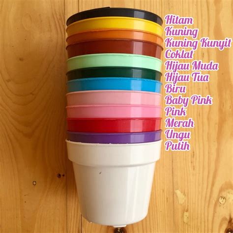 Jual Pot Kembang Plastik Aneka Warna Dia10 Cm Untuk Hidroponik