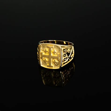 EOHSJ Ring, 18k Gold Jerusalem Cross Ring – Little Kings Jewelry®