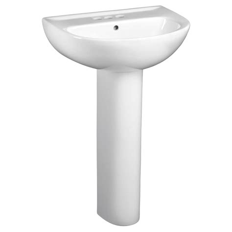 American Standard Evolution 24" wide Pedestal Combo Bathroom Sink with 4 inch Centers in W ...