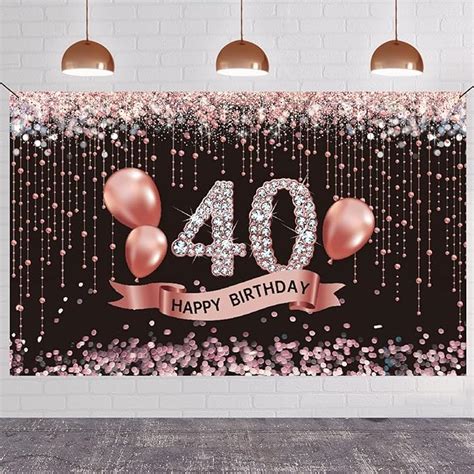 Darunaxy Rose Gold Th Birthday Party Decorations Th Birthday