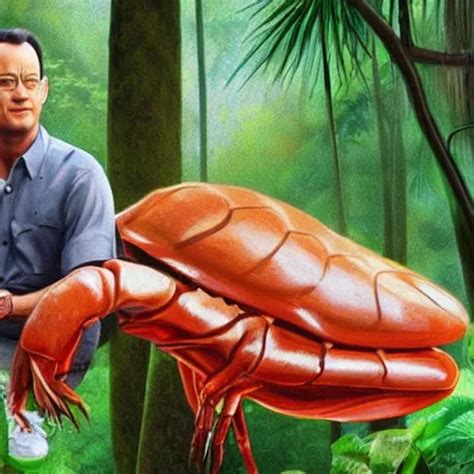 Tom Hanks As Forrest Gump Sitting On A Giant Shrimp In Stable