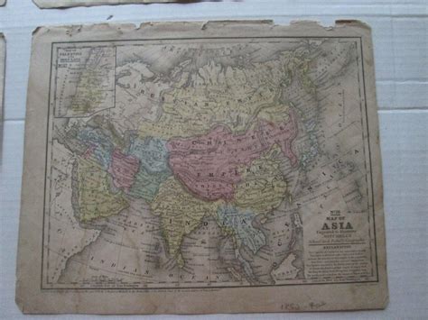 MAPS, SIX (6) MID 1800s "MAP OF ASIA" FROM "GEOGRAPHIES", 1830s-1850s ...