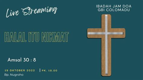 Live Streaming Ibadah Jam Doa Rabu 19 Okotober 2022 YouTube