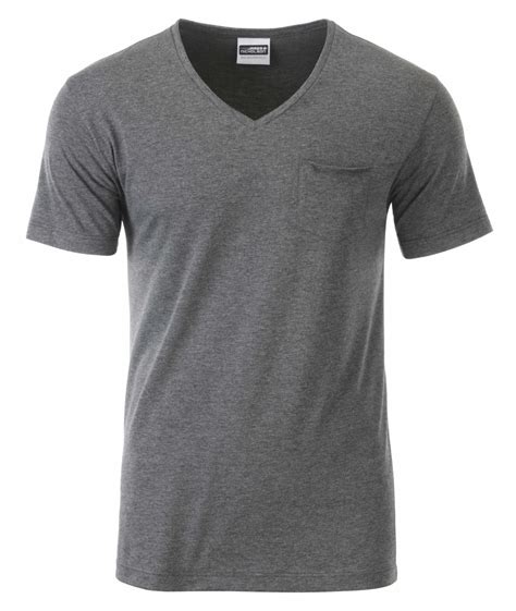 Herren Bio V Ausschnitt T Shirt Mit Brusttasche Turtex GmbH