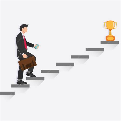 Premium Vector Vector Businessman Step Up The Ladder Success Growth