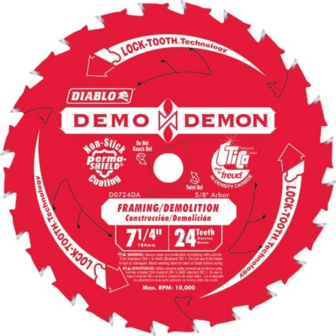 Diablo Demo Demon 7 1 4 In 24 Tooth Framing Demolition Circular Saw