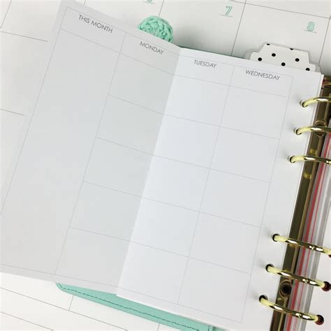 Personal Size Wide Monthly Foldout Planner Insert