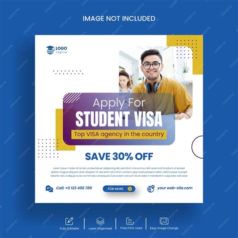 Premium Vector Study Abroad Education Instagram Post Or Study Visa