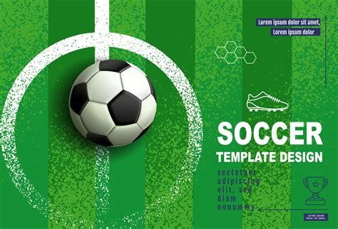 Soccer Template Design Football Banner Sport Layout Design Green