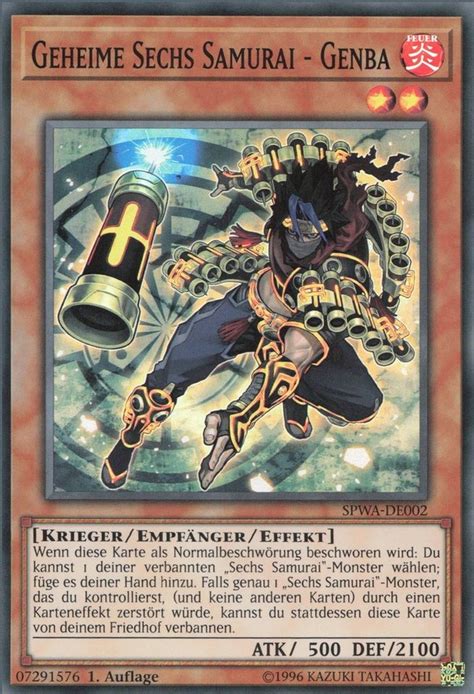 Recollectibles Sammelkarte Yugioh Karte Geheime Sechs Samurai Genba