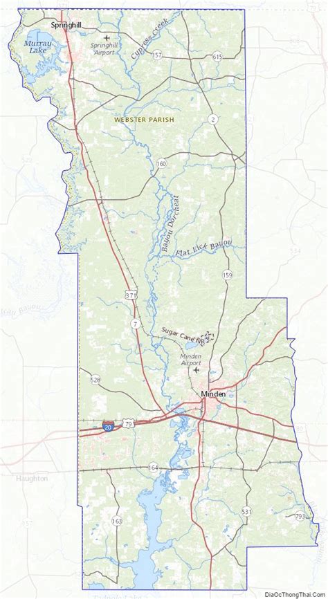 Map of Webster Parish, Louisiana