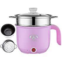 Wxvimi Electric Noodle Pot L Rapid Ramen Cooker With Steamer Non Stick Mini Hot Pot For