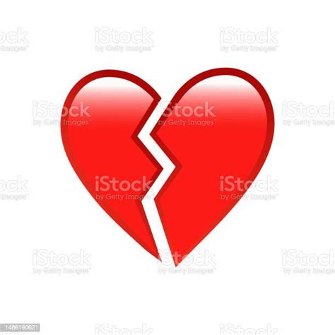 Broken Heart Emoji Vector Icon On White Background Flat Vector Broken ...