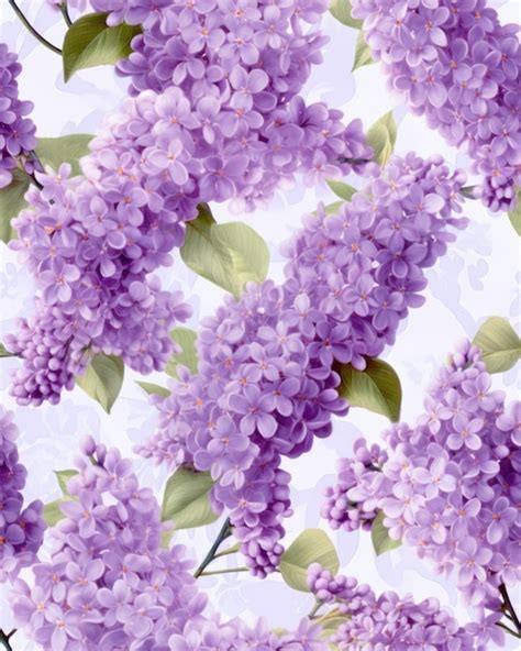 Premium Ai Image Lilac Seamless Pattern Ai Generative