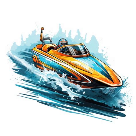 Premium Ai Image There Is A Picture Of A Speed Boat With A Man In It