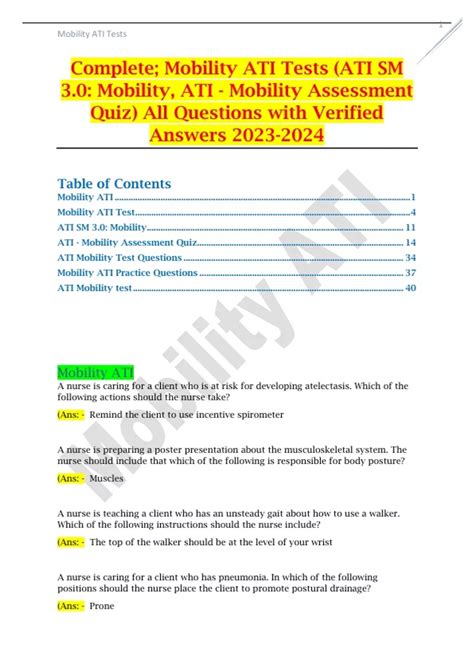 Complete Mobility ATI Tests ATI SM 3 0 Mobility ATI Mobility