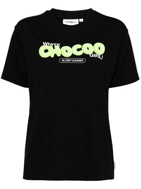 Chocoolate Logo Lettering Cotton T Shirt Black Farfetch