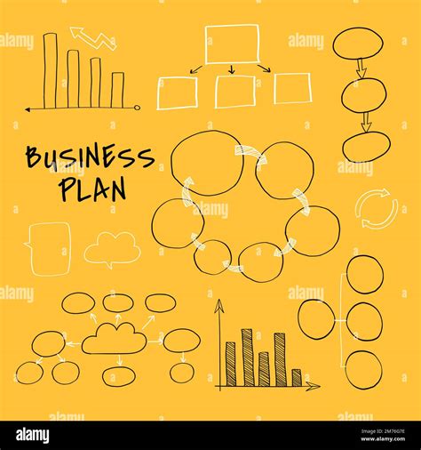 Business plan set with chart and graph vectors Stock Vector Image & Art ...