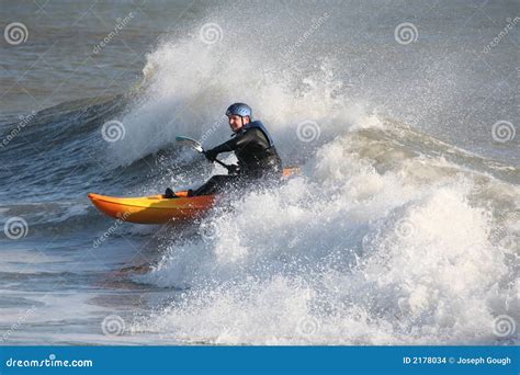 Kayak Sea Wave Surfing Stock Images - Image: 2178034