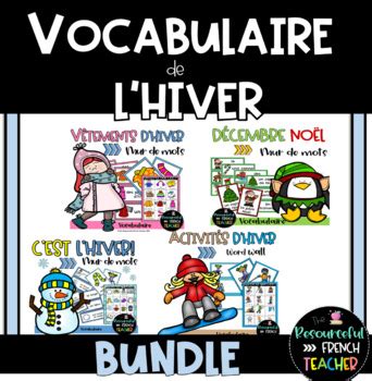 French Winter Word Wall Bundle L Hiver Mur De Mots Tpt